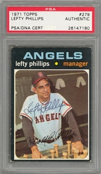 1971 Topps #279 Lefty Phillips Signed Card – PSA/DNA Authentic